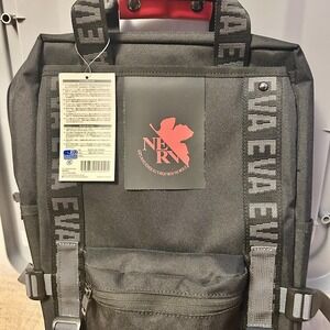 Rare Evangelion Fire First NERV Square Backpack Black EVFF-20-01 Laptop Bag